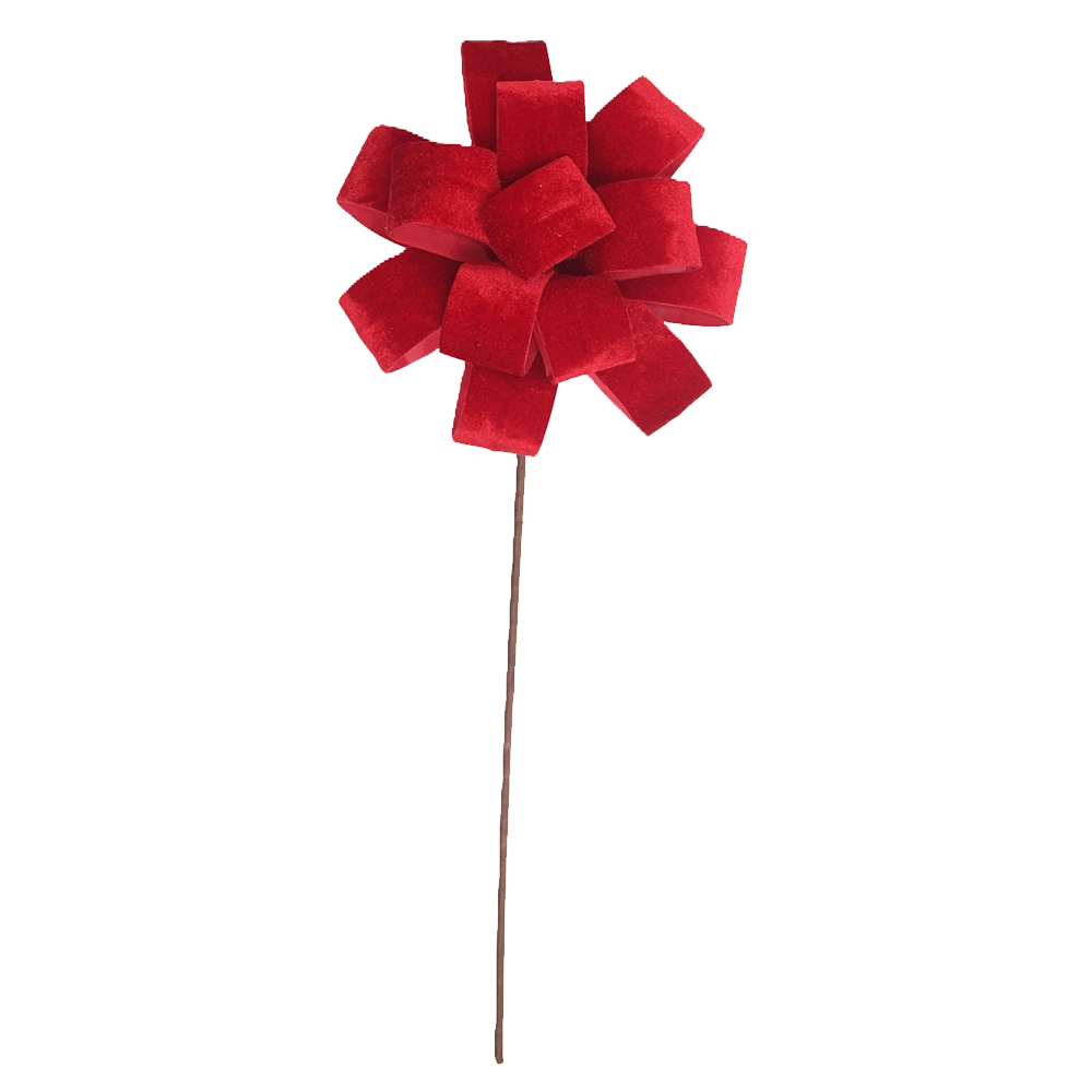 Fiore Fiocco Rosso Natalizio – Ø 20 cm, L 45 cm