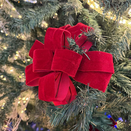 Fiore Fiocco Rosso Natalizio – Ø 20 cm, L 45 cm