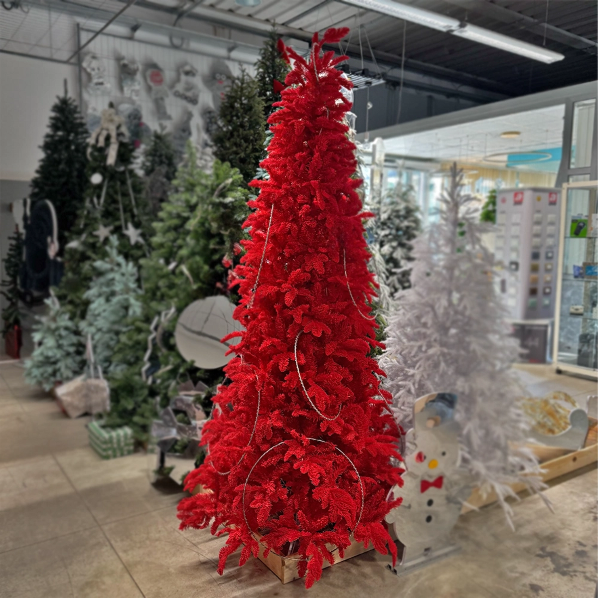 Albero di Natale Red Innevato Rosso in PE e PVC – H 240 cm