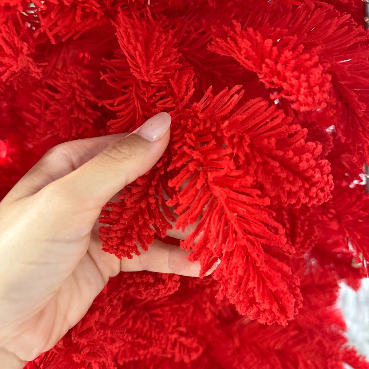 Albero di Natale Red Innevato Rosso in PE e PVC – H 240 cm