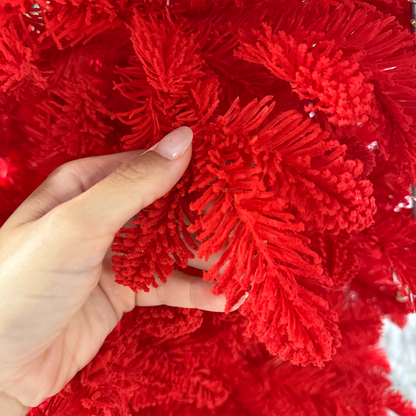 Albero di Natale Red Innevato Rosso in PE e PVC – H 240 cm