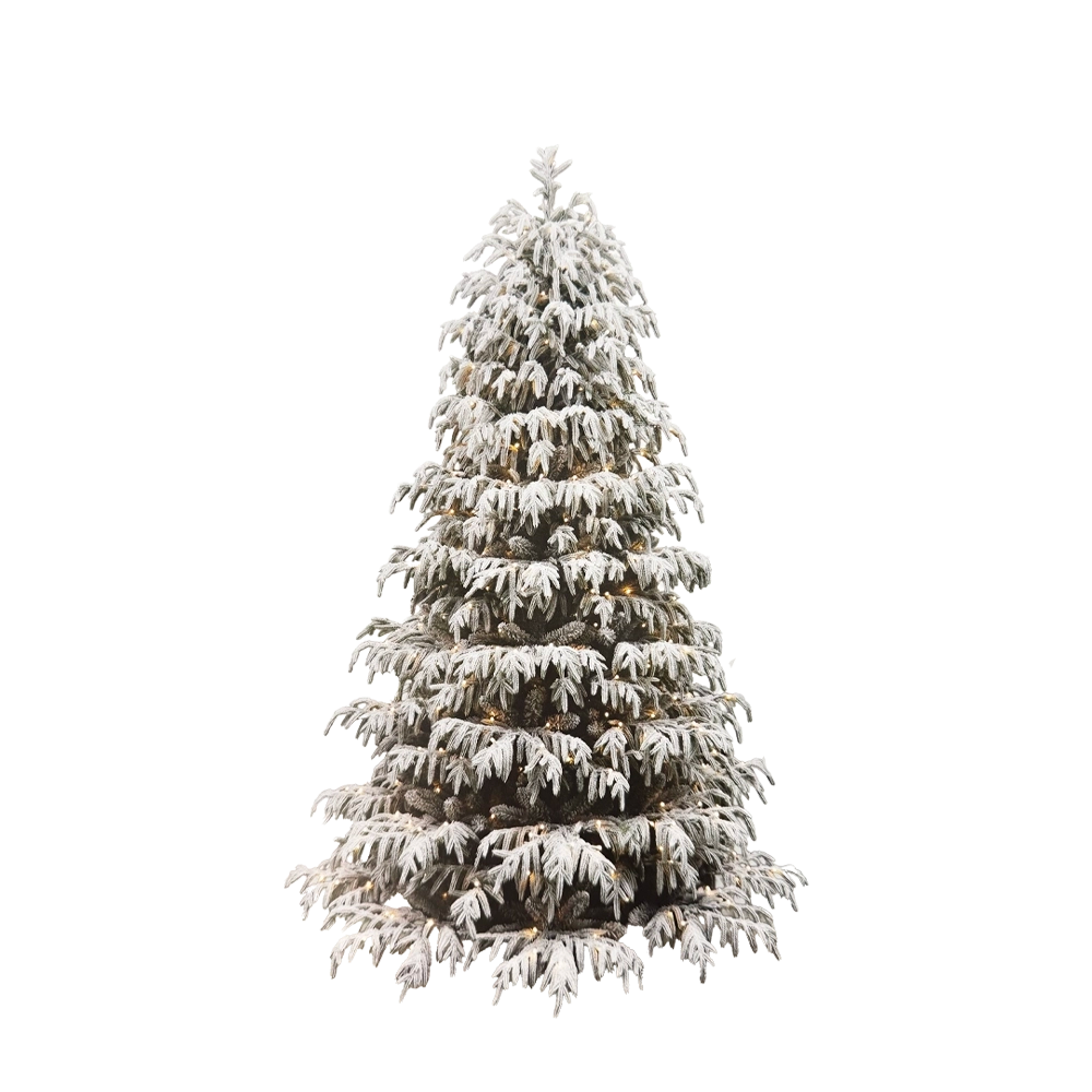 Albero di Natale Victoria Innevato con LED Bianco Caldo e Giochi di Luce – H 210 e 240 cm