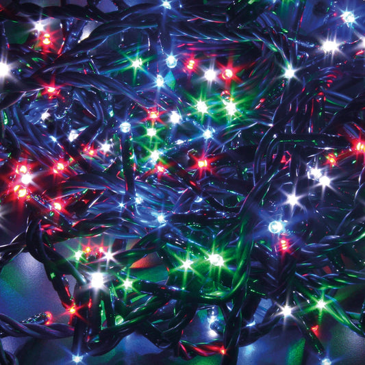 Catena Luminosa 180 LED Multicolore su Cavo Scuro
