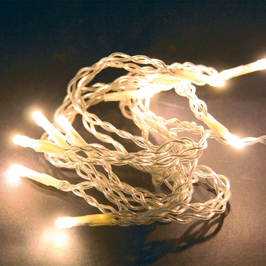 Set di 10 LED Bianco Caldo su Cavo Trasparente