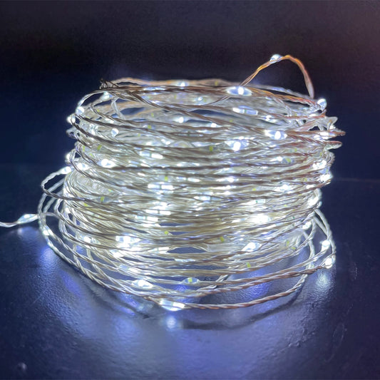 Catena Luminosa 100 LED Bianchi su Filo di Rame Flessibile