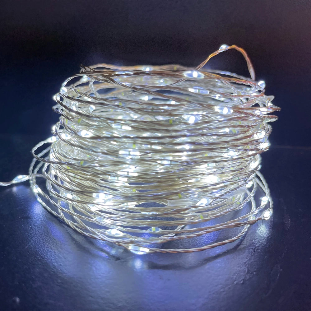 Catena Luminosa da 20?m con 200 gocce LED bianchi