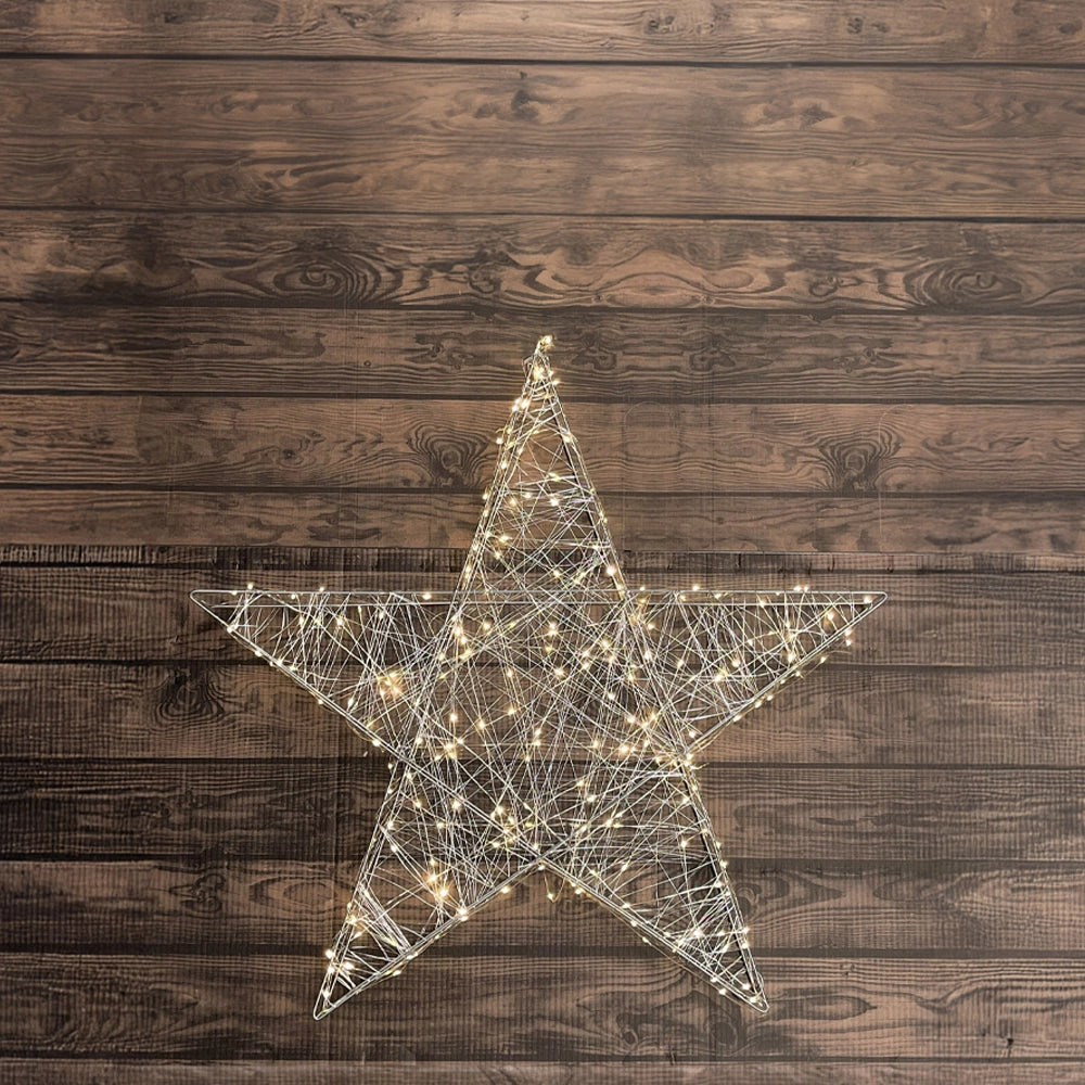 Stella Luminosa 3D da 30?cm con gocce LED bianco caldo