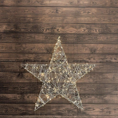 Stella Luminosa 3D da 30?cm con gocce LED bianco caldo