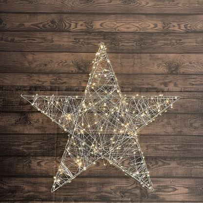 Stella Luminosa 3D da 30?cm con gocce LED bianco caldo