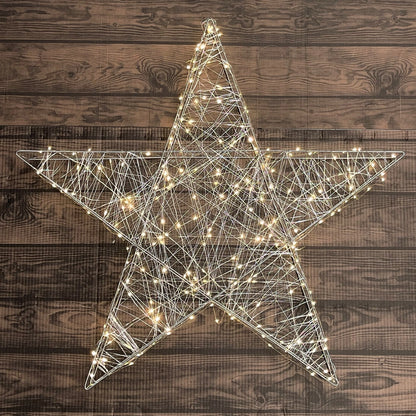 Stella Luminosa 3D da 30?cm con gocce LED bianco caldo