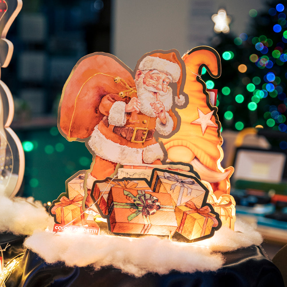 Babbo Natale 30 cm luminoso con LED e Trasformatore