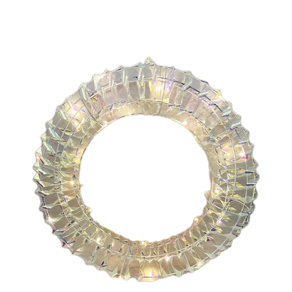 Corona natalizia Prestige Rainbow da 40 cm con 20 gocce LED bianco caldo