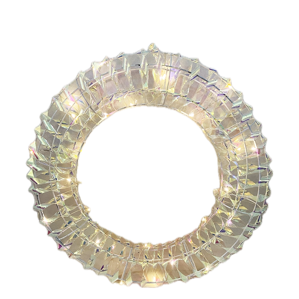 Corona natalizia Prestige Rainbow da 40 cm con 20 gocce LED bianco caldo