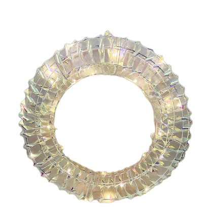 Corona natalizia Prestige Rainbow da 40 cm con 20 gocce LED bianco caldo