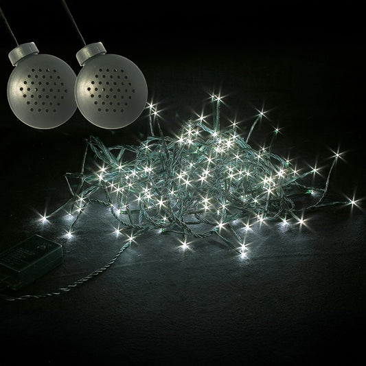 Catena Luminosa 200 LED Bianchi con Speaker Bluetooth