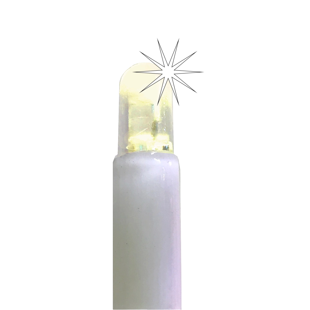 Prolunga 100 LED Bianco Caldo con 20 Flash - Cavo Bianco