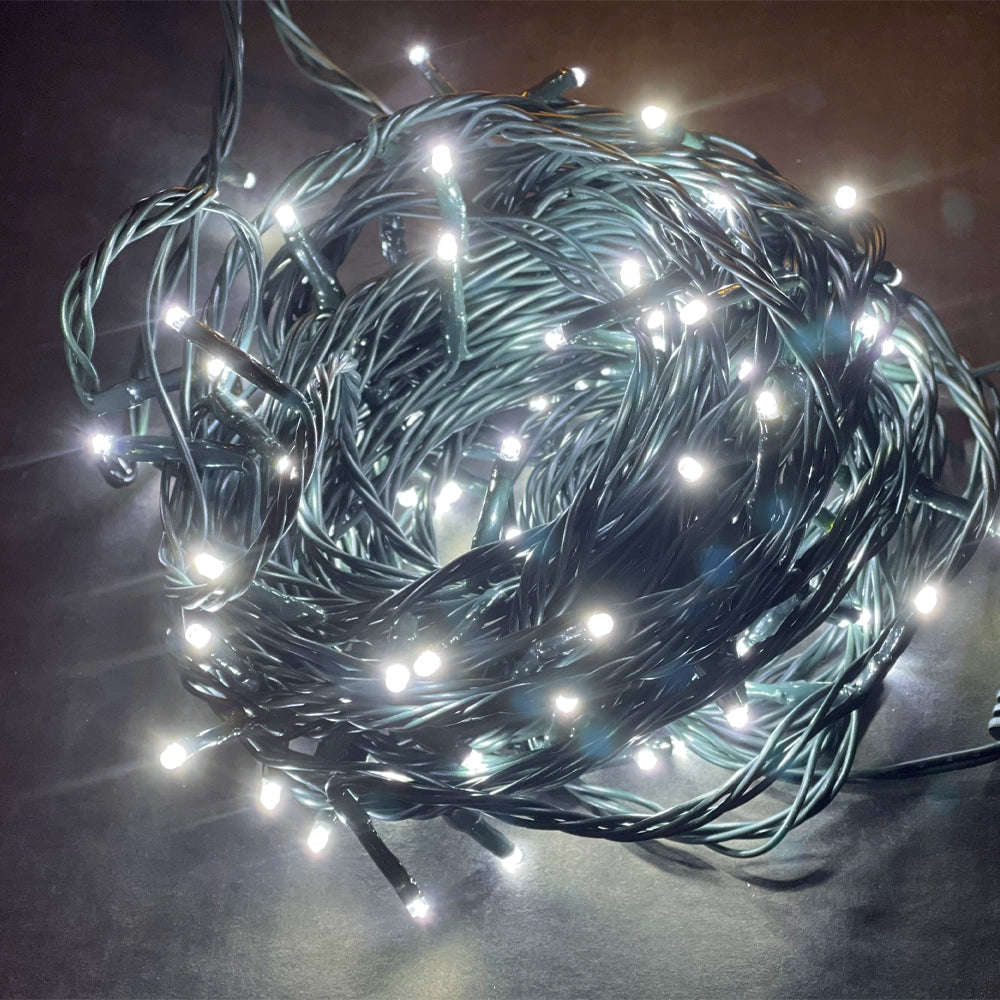 Luci Natalizie 120 LED Bianchi a luce fissa