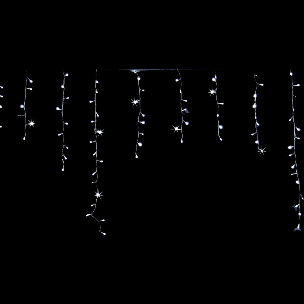 Tenda Luminosa Natalizia 144 LED (1 x 2,5 m) – Luce Fissa con Effetto Flash (Calda/Bianca)