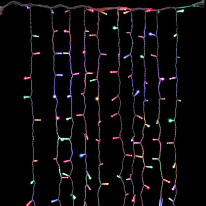 Tenda Luminosa Natalizia RGB Multicolore – LED Dinamici per Interni/Esterni (Varie Misure)
