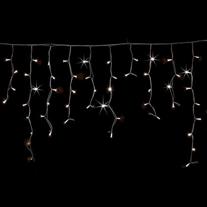 Tenda Luminosa Sfalsata 4x1,5 M – 216 LED con Effetto Flash (Bianco/Caldo)
