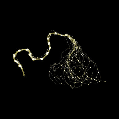 Cascata di Luci LED Bianco Caldo su Filo di Rame