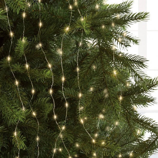 Tenda Albero Natalizio con 240 LED Bianco Caldo e Flash