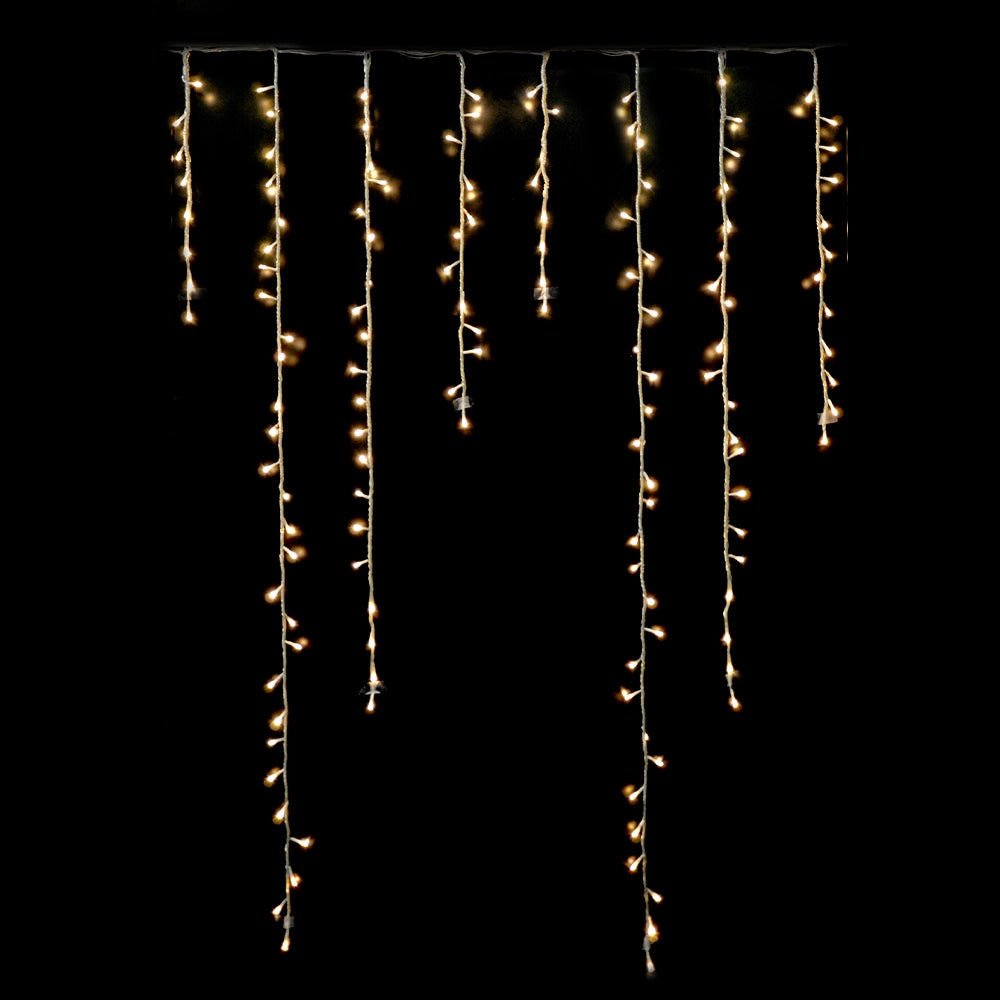 Tenda Luminosa Sfalsata 6x1,5 M – 680 LED Effetto Neve con Regolatore (Caldo/Freddo)