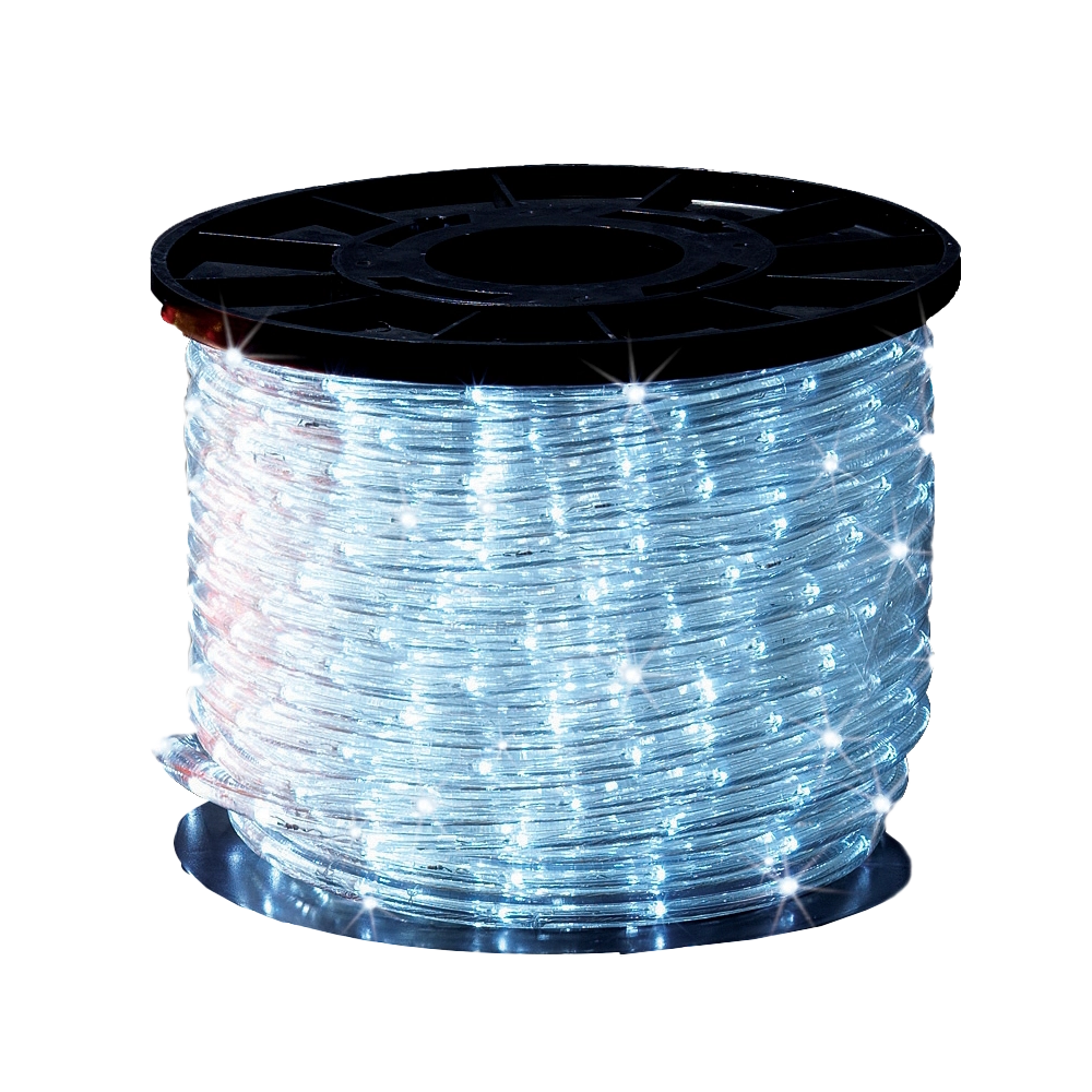 Bobina da 44 metri di tubo LED bianco con diametro 13mm, 2 fili e 1584 LED