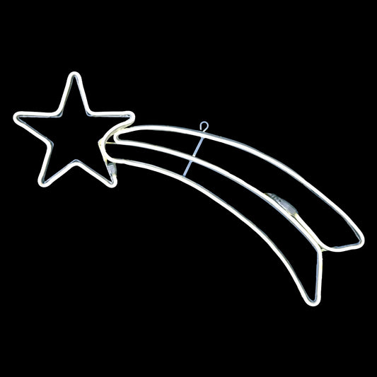 Cometa Luminosa con Neon Flex Bianco 57x23 cm