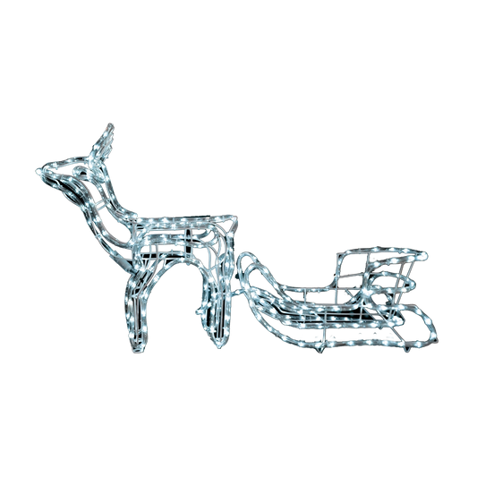 Renna e Slitta Luminosa con Tubo LED (264 LED)