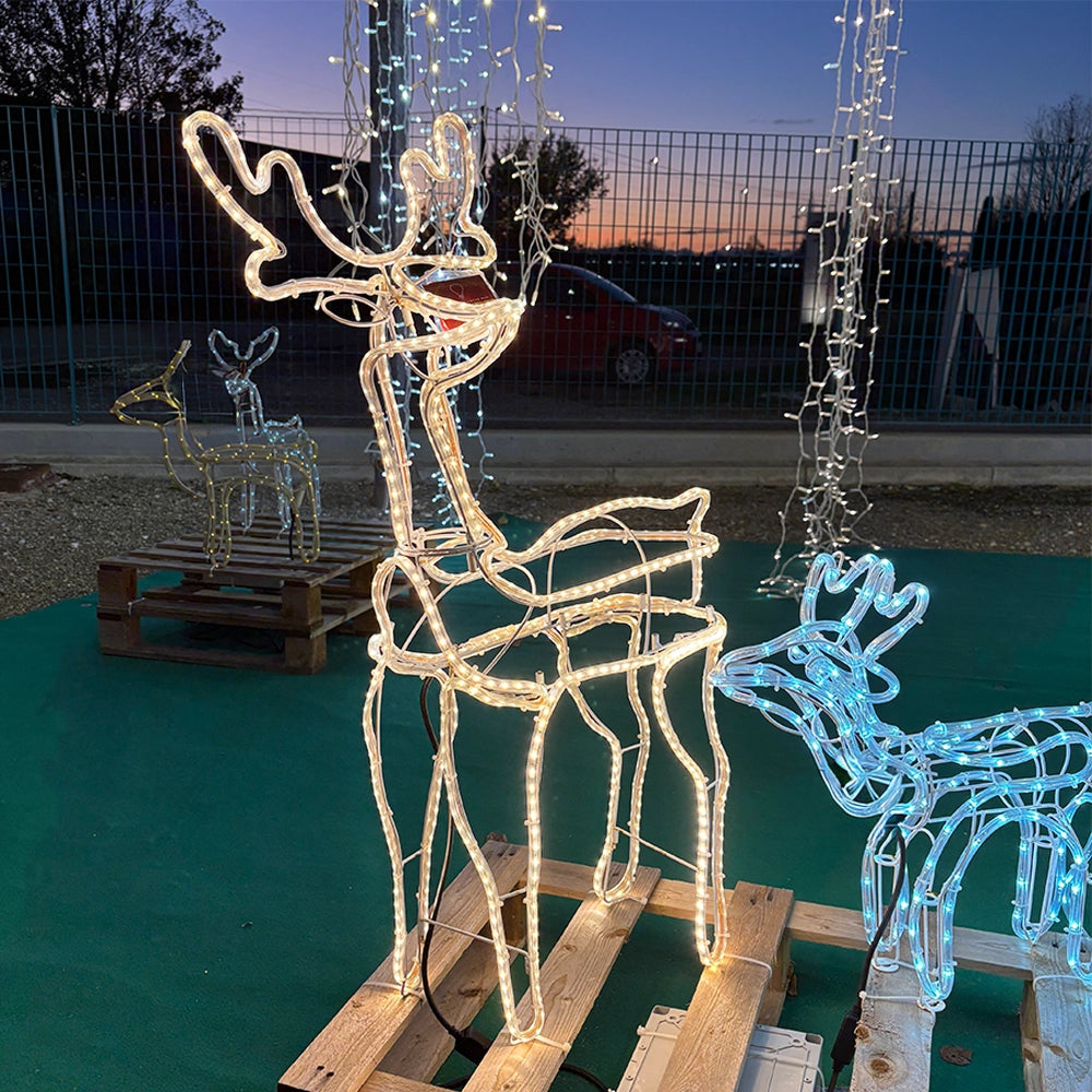 Renna 3D Illuminata con Tapelight LED Bianco Caldo 93x60x28 cm