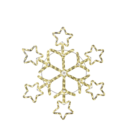 Fiocco di Neve con Stelle e Tubo LED Bianco 84 cm