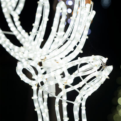 Renna Natalizia 150 cm con Tubo LED Bianco