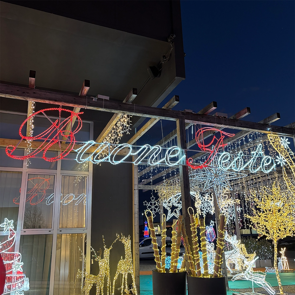 Scritta Luminosa "Buone Feste" Bianca a LED