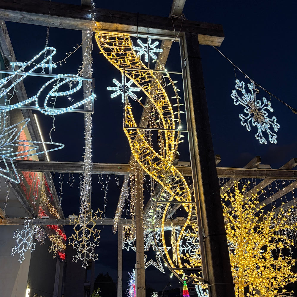 Figura Ribbon LED Bianco e Bianco Caldo 200x68 cm