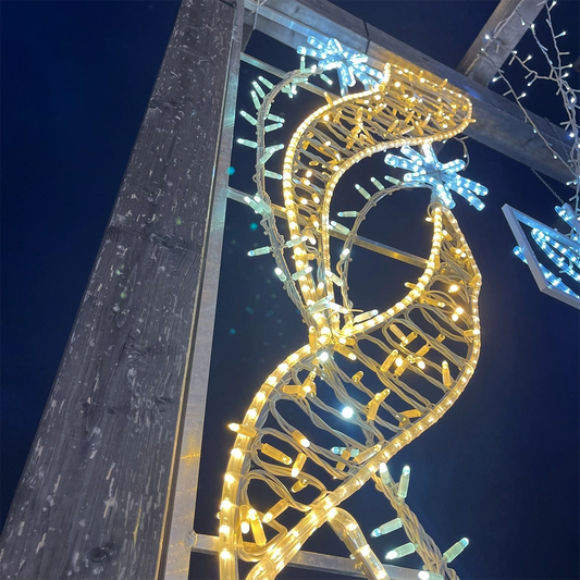 Figura Ribbon LED Bianco e Bianco Caldo 200x68 cm