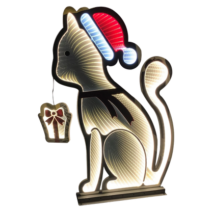 Gattino luminoso multicolore alto 80 cm con tecnologia Infinity Light