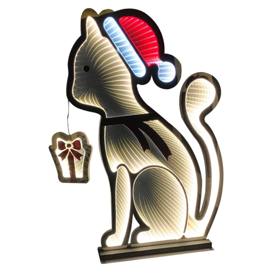 Gattino luminoso multicolore alto 80 cm con tecnologia Infinity Light