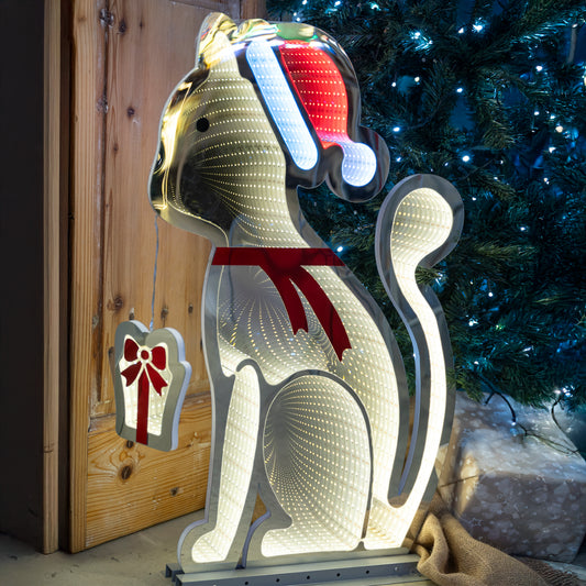 Gattino luminoso multicolore alto 80 cm con tecnologia Infinity Light