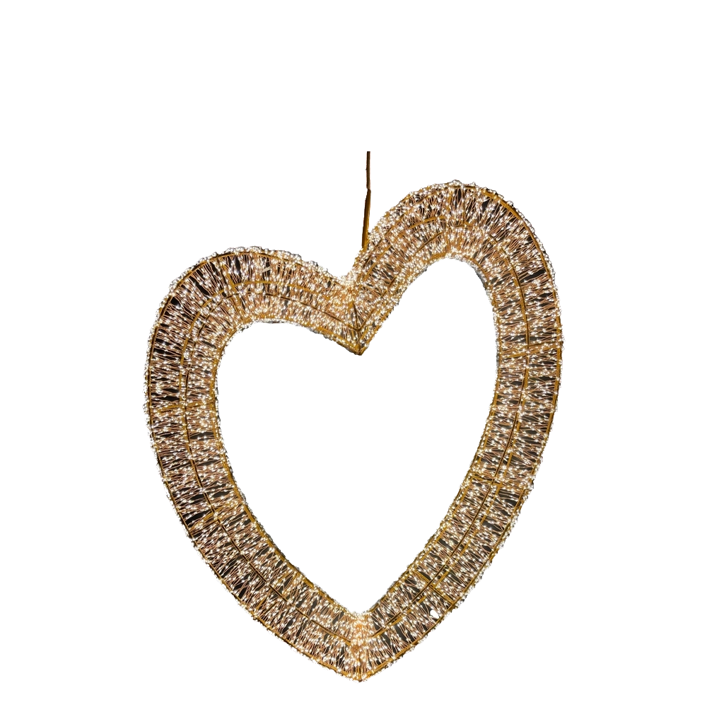 Maxi Cuore 3D 70cm con 4320 Gocce LED Bianco