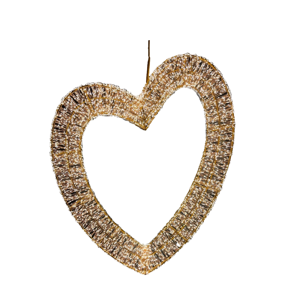 Maxi Cuore 3D 70cm con 4320 Gocce LED Bianco