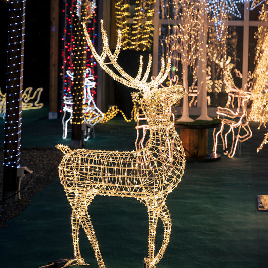 Renna Luminosa 150 cm con 700 Maxi Gocce LED Bianche