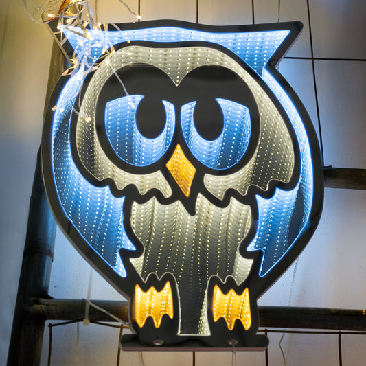 Gufo Luminoso 60 cm Infinity Light con Luce LED