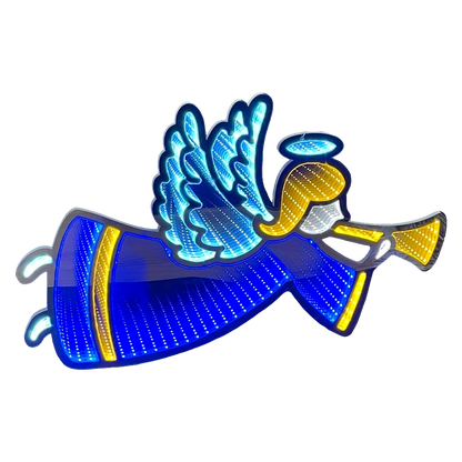 Angelo natalizio da appendere da 65 cm con luci Infinity Light