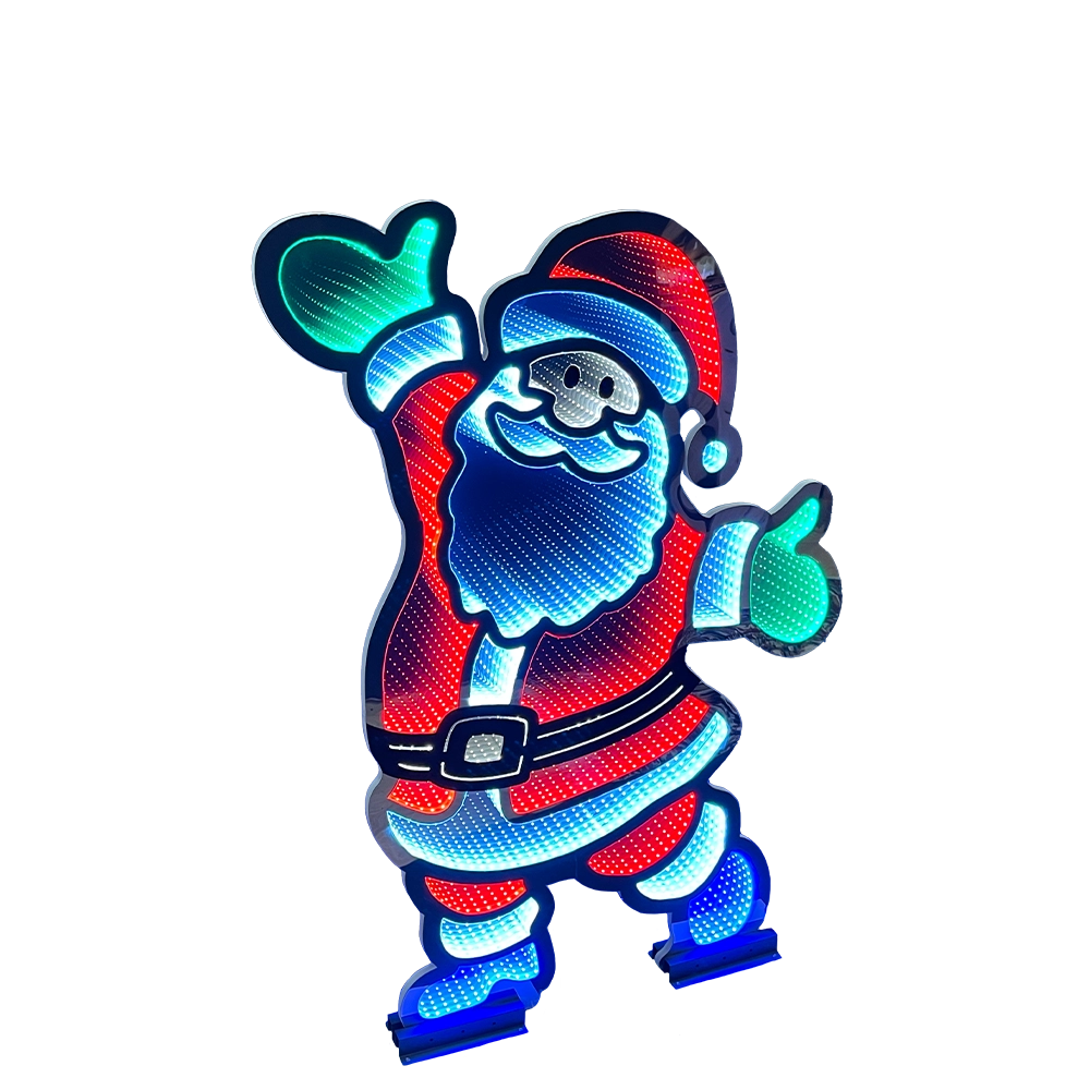 Babbo Natale con luci LED multicolore Infinity Light