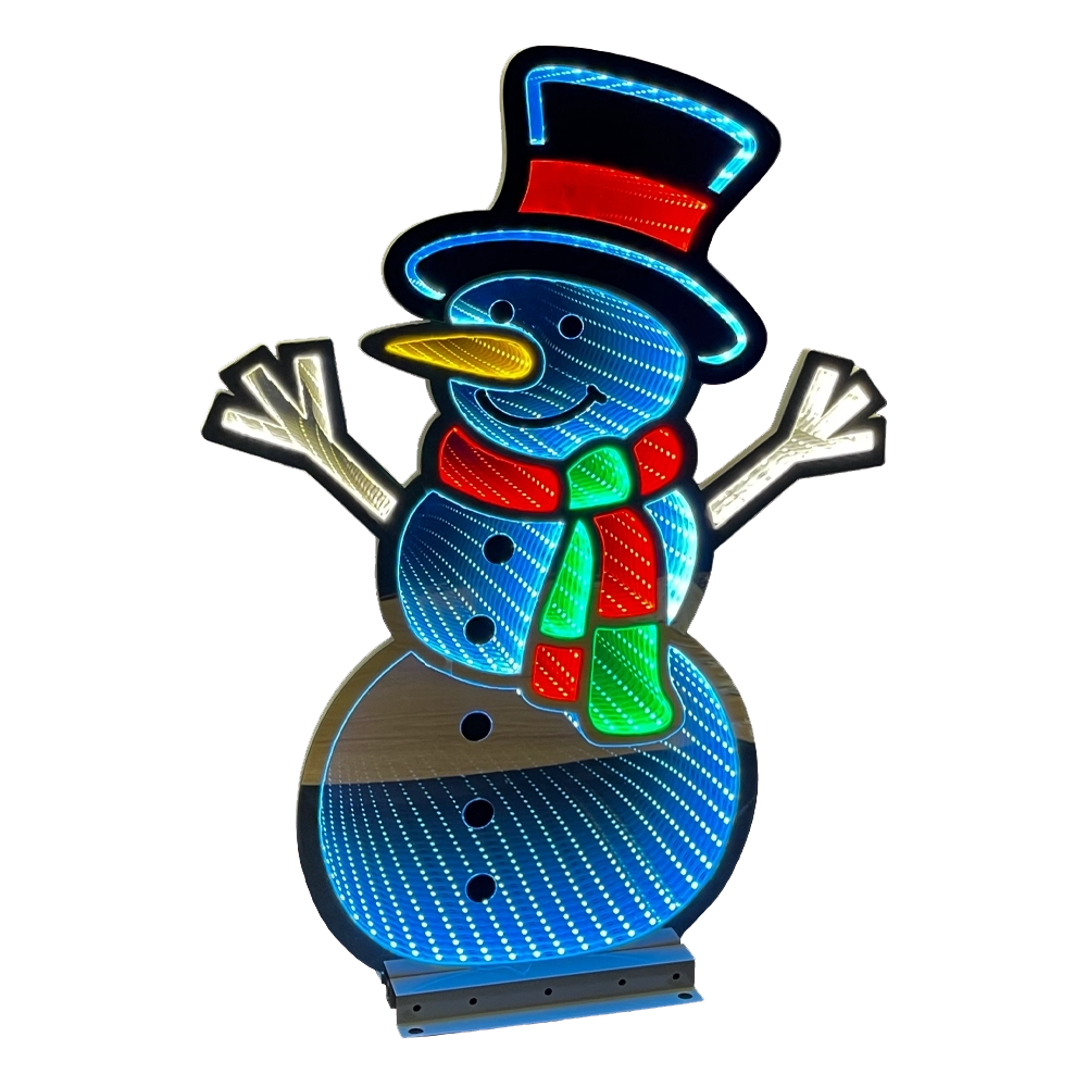 Pupazzo natalizio alto 60 cm con luci LED Infinity Light