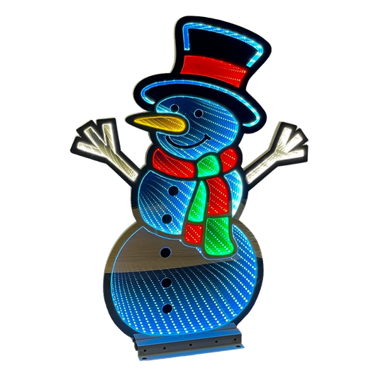 Pupazzo natalizio alto 60 cm con luci LED Infinity Light