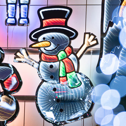 Pupazzo natalizio alto 60 cm con luci LED Infinity Light