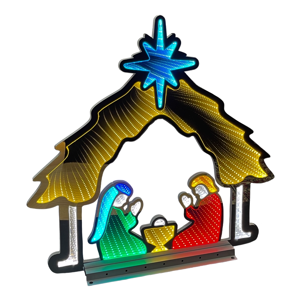 Natività stilizzata alta 65 cm con luci Infinity Light