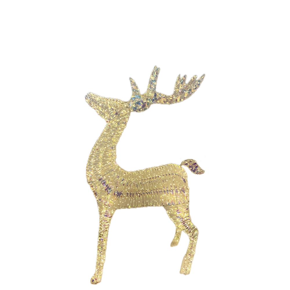 Renna luminosa Prestige effetto Rainbow con 600 gocce di LED colorati